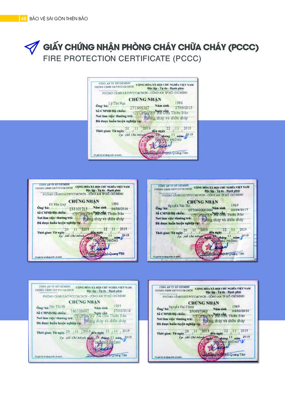 Chứng nhận phòng cháy chữa cháy - Dịch Vụ Bảo Vệ Sài Gòn Thiên Bảo - Công Ty Cổ Phần Dịch Vụ Bảo Vệ Sài Gòn Thiên Bảo